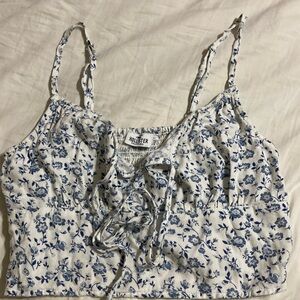 Hollis yet Crop top, blue and white.